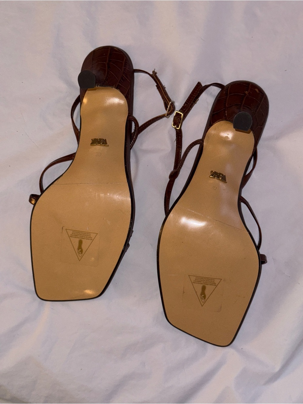Zara Crocodile Print Sandals - Picture 4 of 5